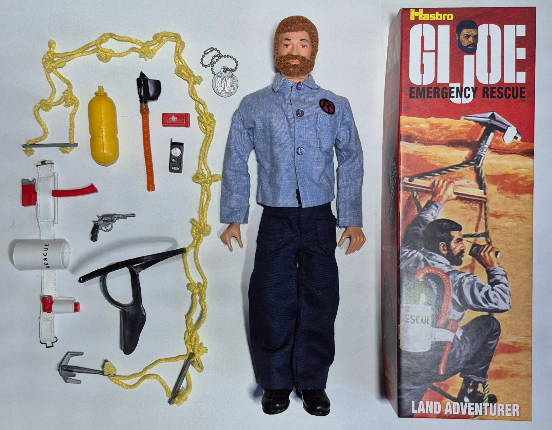 1970-hasbro-gi-joe-adventure-team-land-adventurer-and-emergency-rescue-set-7374-2 1970 Hasbro G.I. Joe Adventure Team Land Adventurer with Emergency Rescue Equipment Set 7374 in Custom Box 2