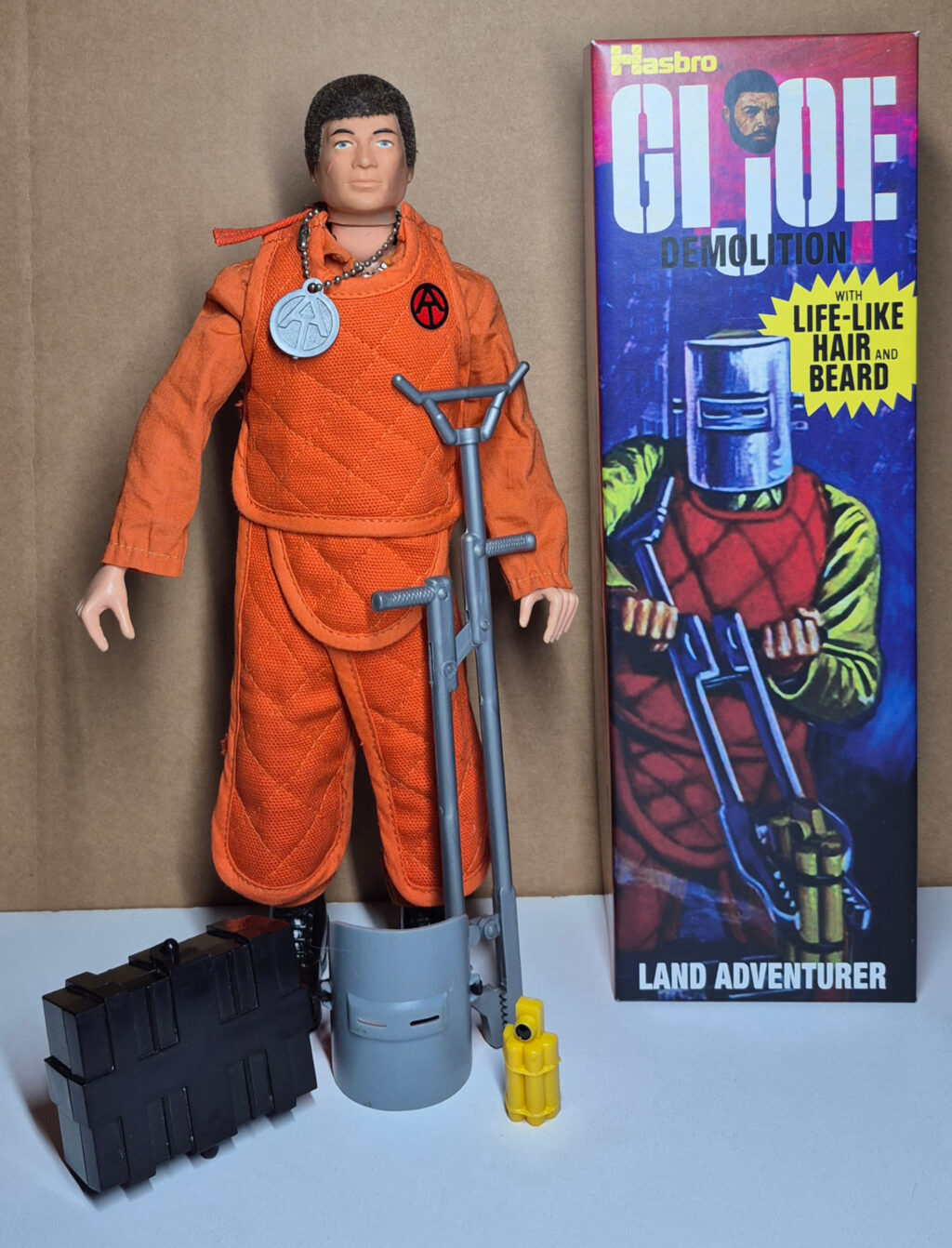 1972 Hasbro G.I. Joe Adventure Team Man of Action with Demolition Equipment Set 7370 in Custom Box 1