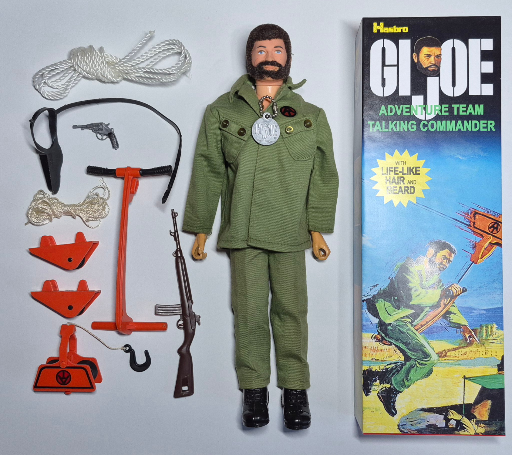 1973-hasbro-gi-joe-adventure-team-talking-commander-with-escape-slide-set-7319-2 1973 Hasbro G.I. Joe Adventure Team Kung Fu Grip Talking Commander with Escape Slide Equipment Set 7319 in Custom Box 2