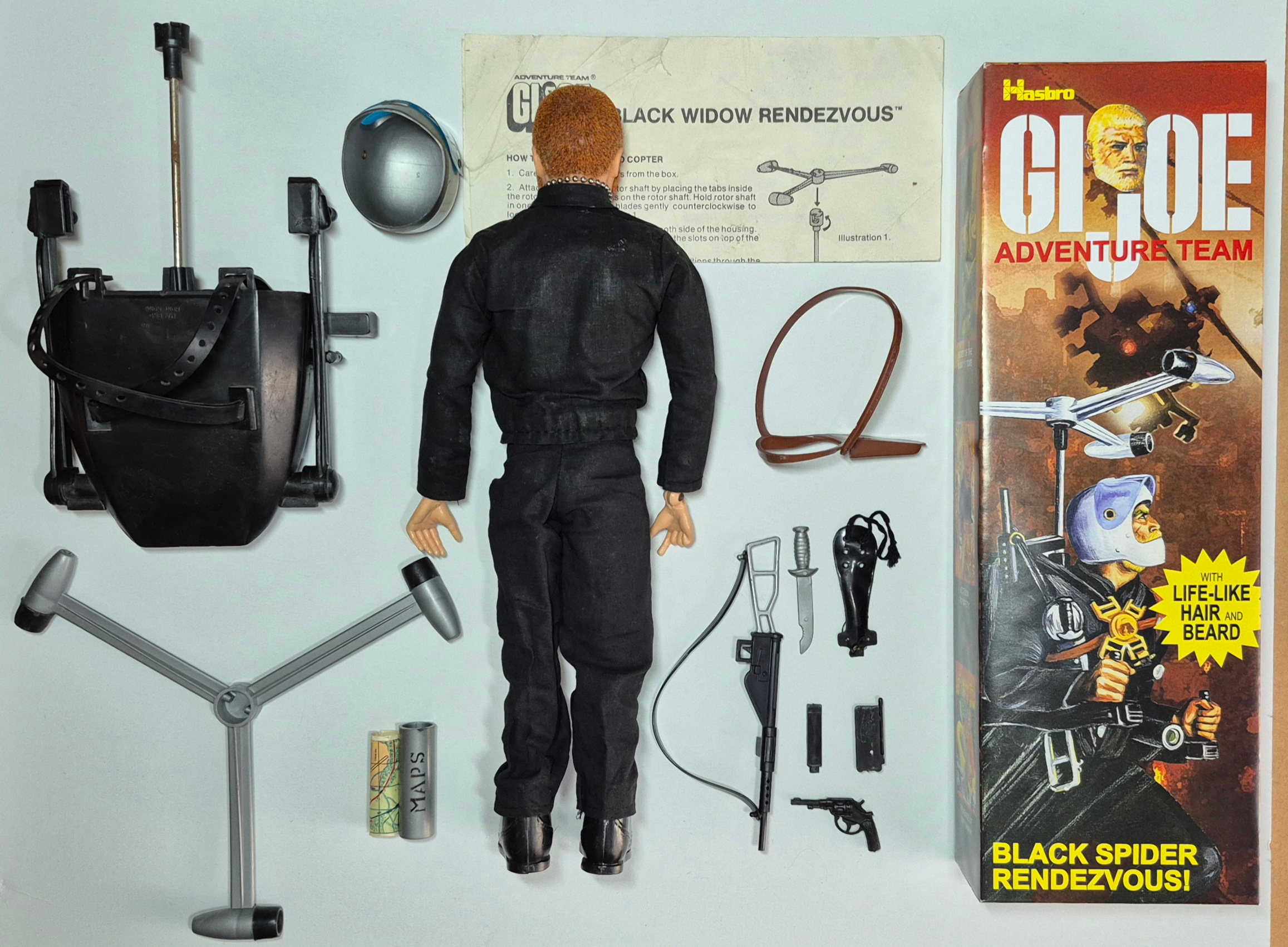 1975-hasbro-gi-joe-adventure-team-land-adventurer-and-black-widow-rendezvou-set-7414-3 1975 Hasbro G.I. Joe Adventure Team Land Adventurer with Black Widow Rendezvous Equipment Set 7414 in Custom Box 3