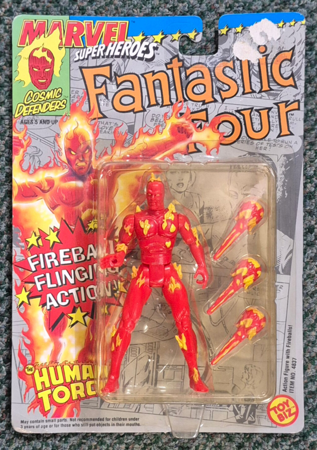 Toy Biz 1992 Marvel Super Heroes Human Torch Action Figure: Mint on Card 1