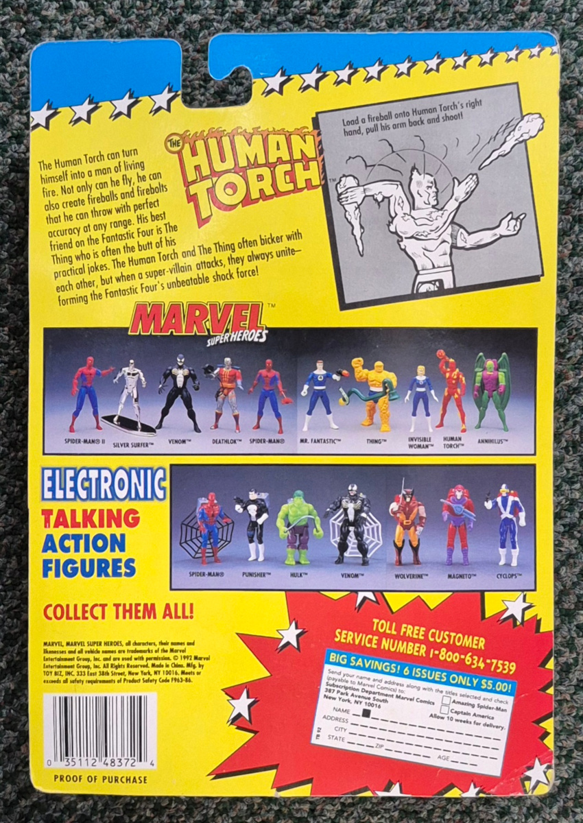 toy-biz-marvel-super-heroes-fireball-flinging-human-torch-2 Toy Biz 1992 Marvel Super Heroes Human Torch Action Figure: Mint on Card 2