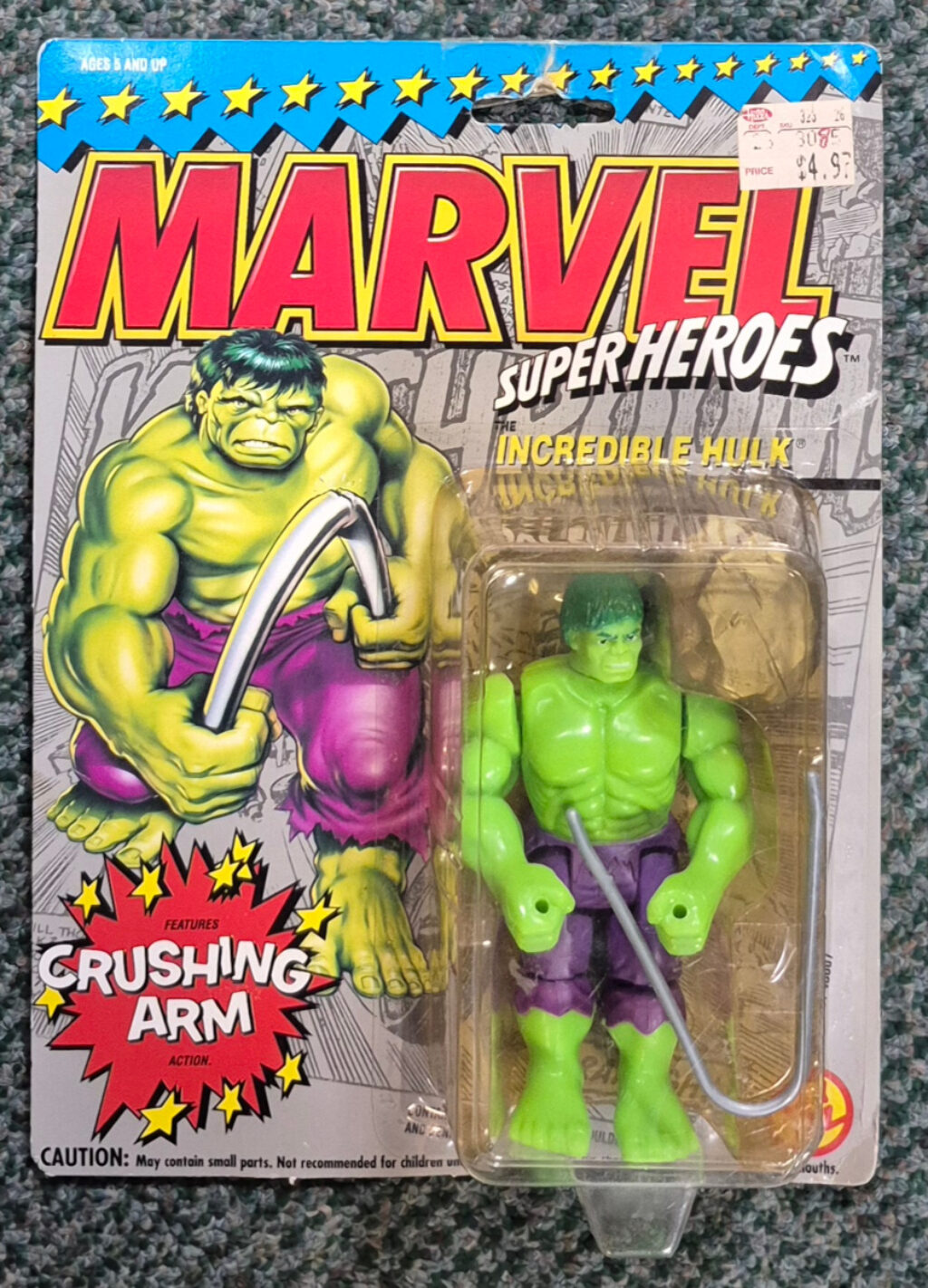 Toy Biz 1993 Marvel Super Heroes Incredible Hulk Action Figure: Mint on Card 1