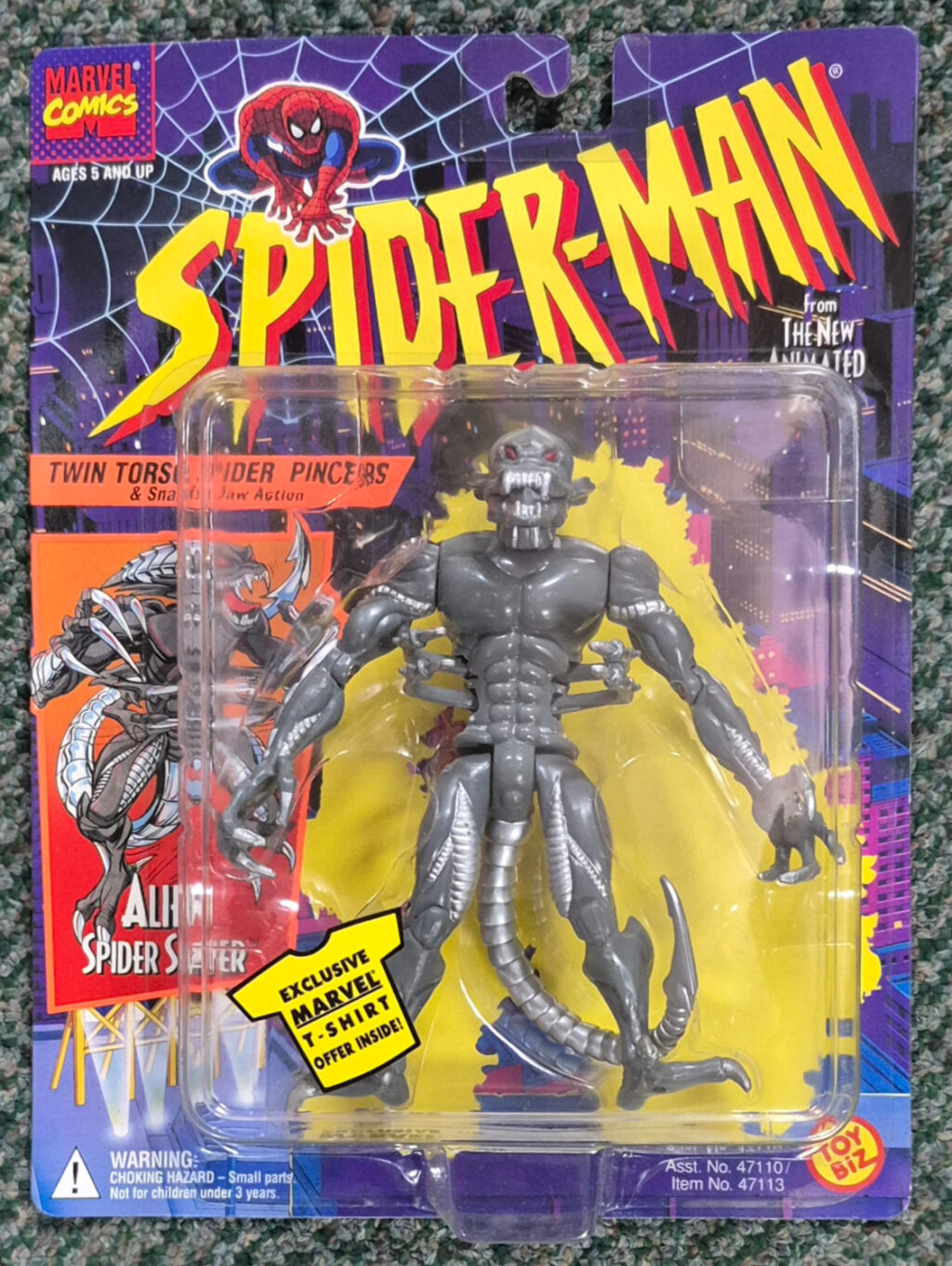MOC Toy Biz Spider-Man The New Animated Series Alien Spider Slayer Action Figure: Mint on Card 1