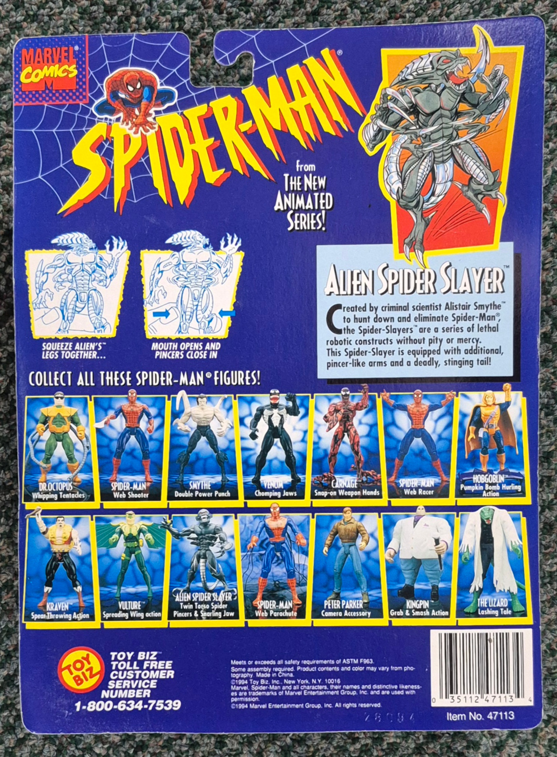 toy-biz-spider-man-the-new-animated-series-alien-spider-slayer-2 MOC Toy Biz Spider-Man The New Animated Series Alien Spider Slayer Action Figure: Mint on Card 2