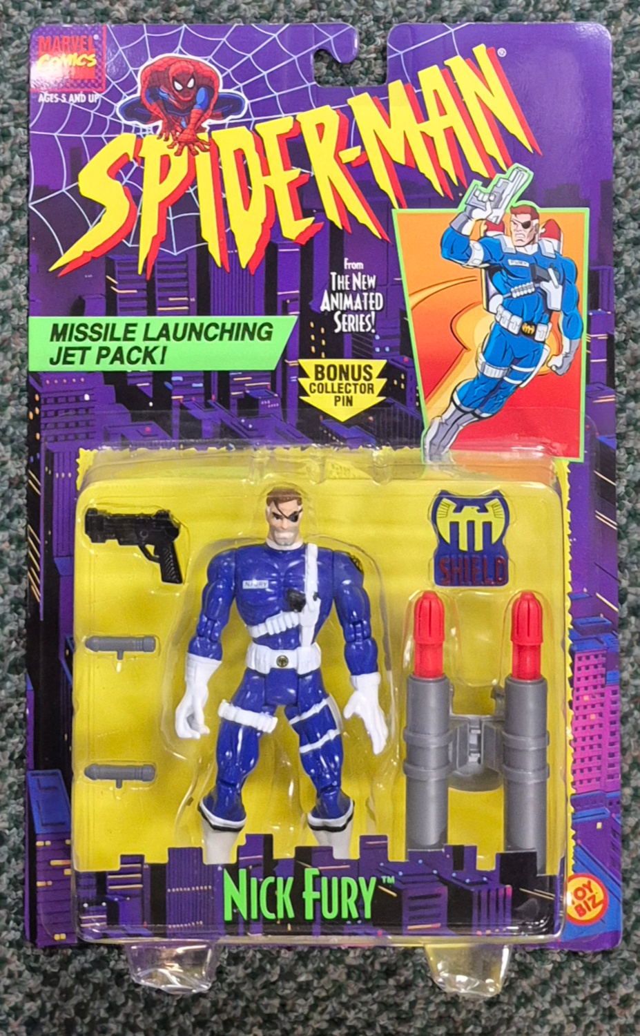 toy-biz-spider-man-the-new-animated-series-nick-fury-1 MOC Toy Biz Spider-Man The New Animated Series Nick Fury Action Figure: Mint on Card 1