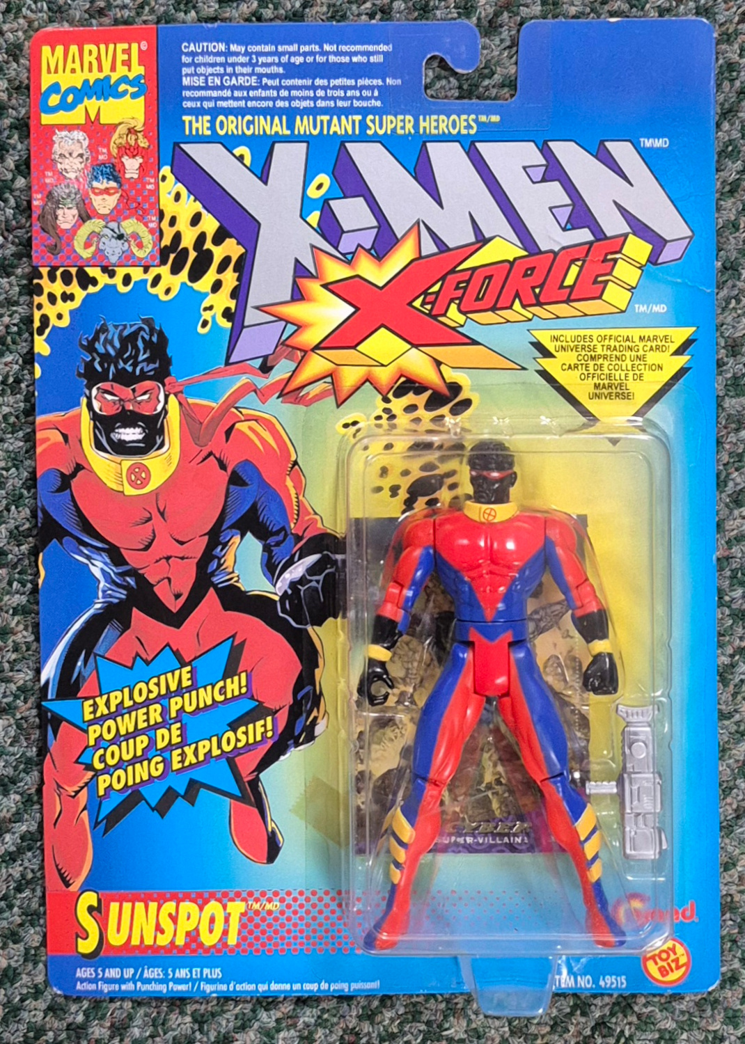 Toy Biz X-Men X-Force Series Sunspot Action Figure: Mint on Card 1